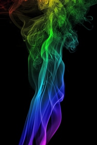 Multicolored swirly smoke photo