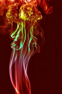 Colored red smoke photo