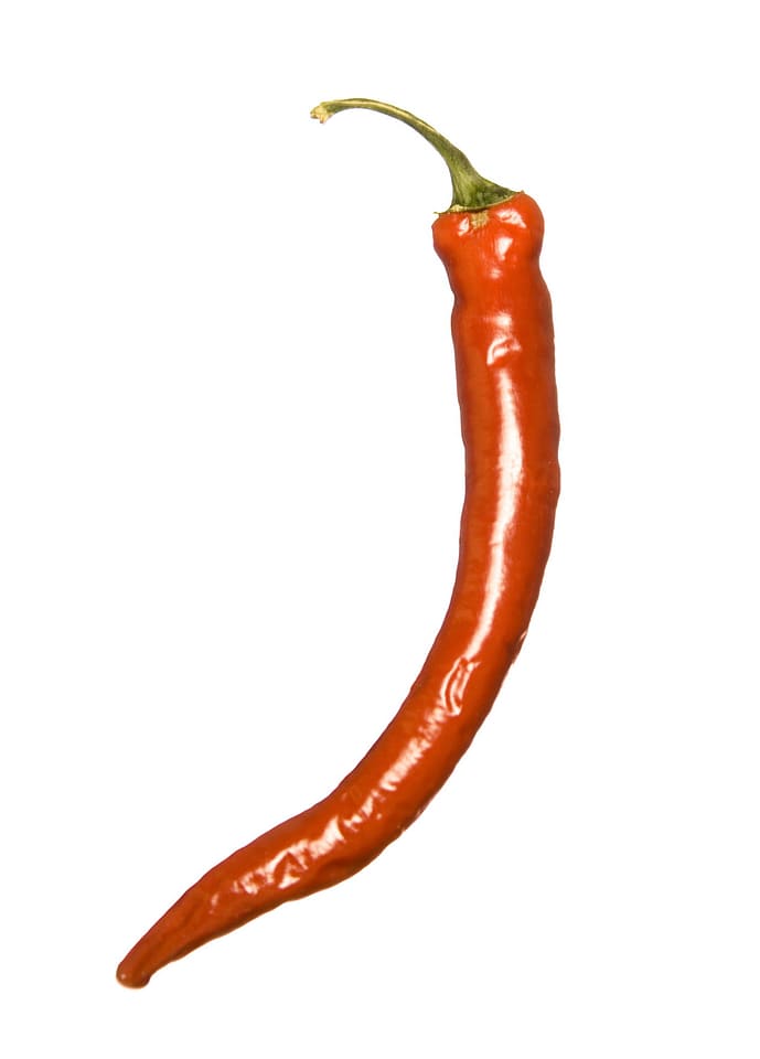 Red chilli pepper isolated on white