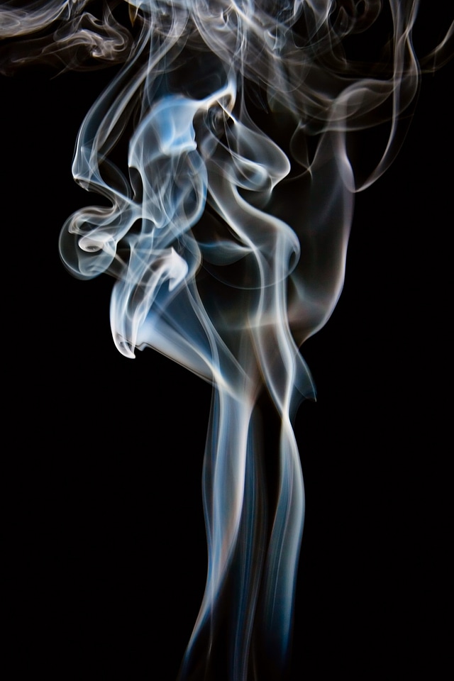 Gray and blue swirly smoke