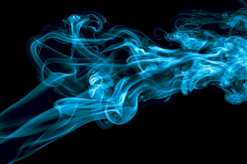 Abstract Wavy Blue Smoke