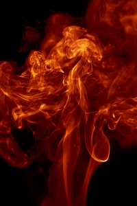 Orange smoke on black