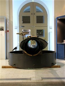 456 mm (18.0 in) torpedo tube of the Finnish torpedo boat S2. The torpedo tube belonged originally to the Russian torpedo boat Bditelnyj, which struck a mine and sank on 27th of November 191