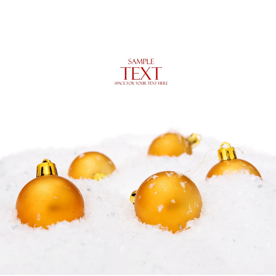 Golden Christmas Balls with Text