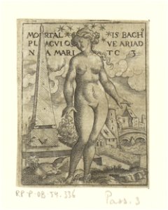 IdentificatieTitel(s): AriadneVrouwen uit de klassieke mythologie (serietitel)Objecttype: prent Serienummer: 3/6Objectnummer: RP-P-OB-54.336Catalogusreferentie: Hollstein German 43Opschriften / Merken
