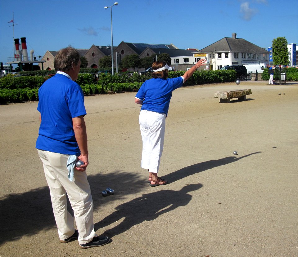 Pétanque competition between twin towns Saint Helier and Avranches, hosted in Saint Helier, Jersey, May 2011