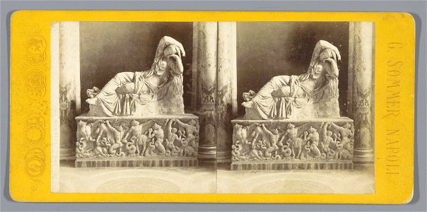 IdentificatieTitel(s): Sculptuur van een slapende Ariadne in de Vaticaanse MuseaArianna (titel op object)Objecttype: stereofoto Objectnummer: RP-F-F06752Opschriften / Merken: nummer, recto: ‘No 148’op