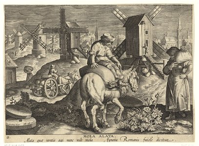 IdentificatieTitel(s): WindmolenMola alata (titel op object)Nieuwe uitvindingen en ontdekkingen (serietitel)Nova Reperta (serietitel)Objecttype: prent Serienummer: 11/19Objectnummer: RP-P-1904-1037Cat