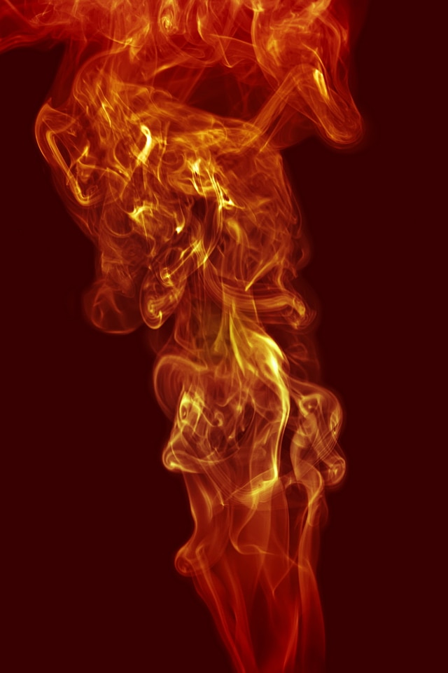 Thick orange smoke