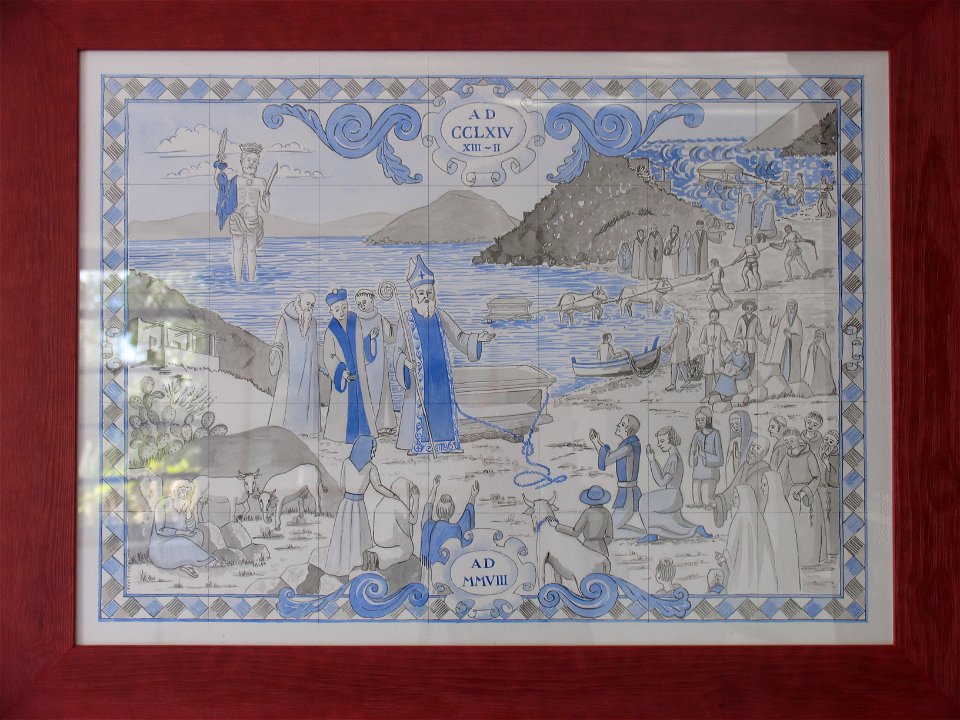 Dipinto di artista locale raffigurante la vera storia di San Bartolo
