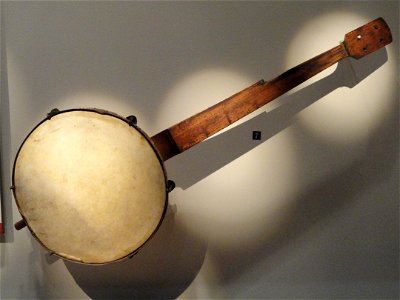 Banjo, 1861-1865. Exhibit in the North Carolina Museum of History, Raleigh, North Carolina, USA. photo