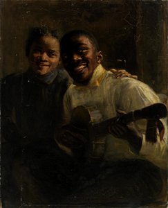 Two musicians, by Robert Lee MacCameron (1866-1912). 
Smithsonian American Art Museum, Gift of Robert F. MacCameron and his sister, Marguerite MacCameron
Smithsonian info:
Object number: 1973.117
Rest