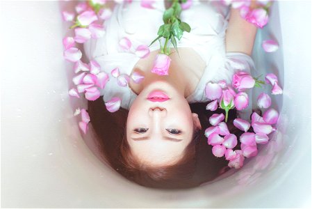 Woman Bathing Rose photo