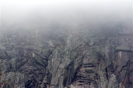 Rock Cliff in Fog photo