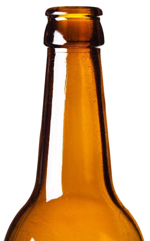 Brown glass bottle neck
