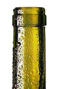 Droplets on glass bottle photo