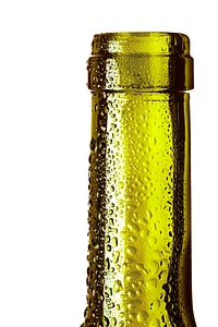 Glass bottle neck with dew