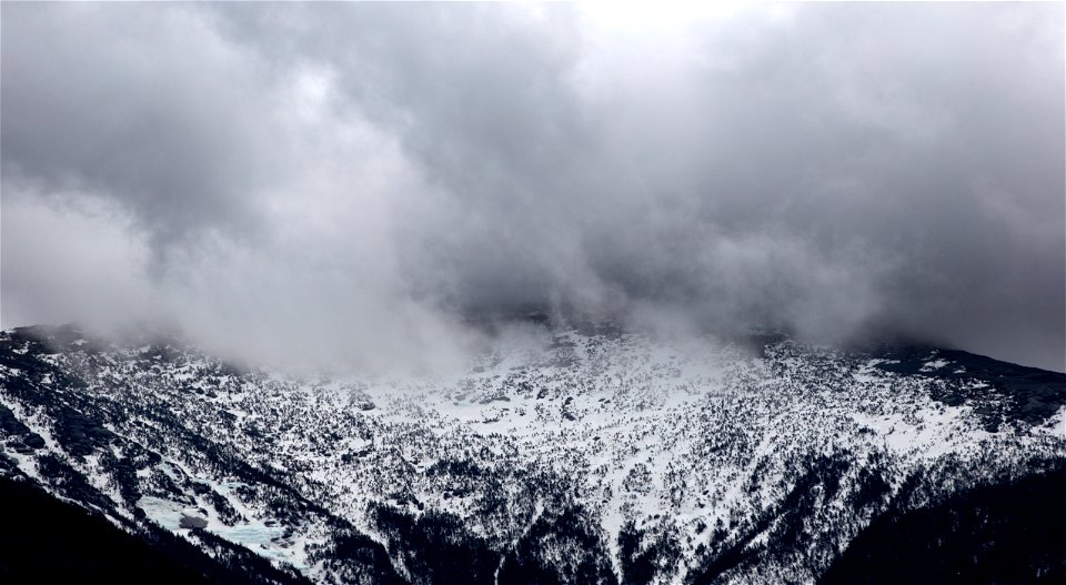 Dark Winter Mountain Scene photo