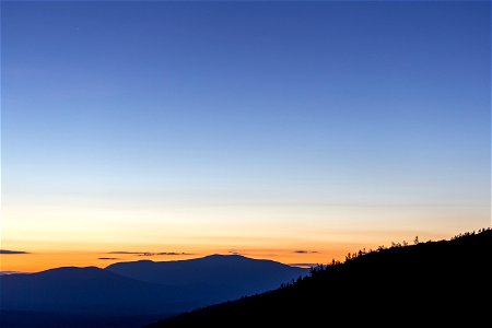 Blue Hour Sunset and Mountains photo