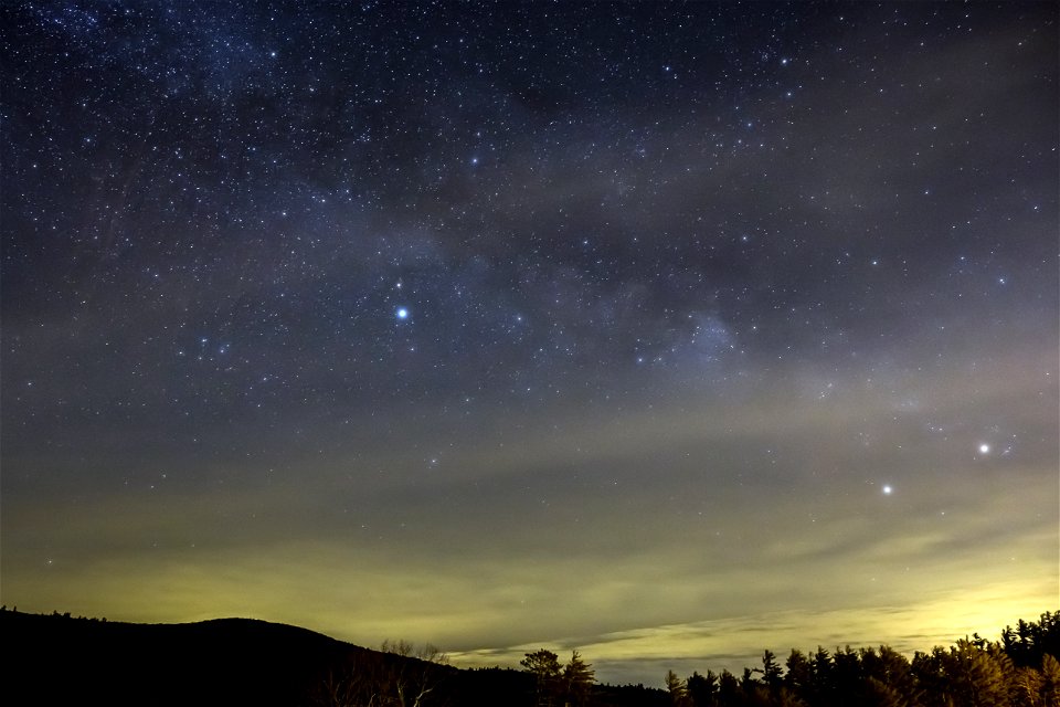 Golden Horizon at Night