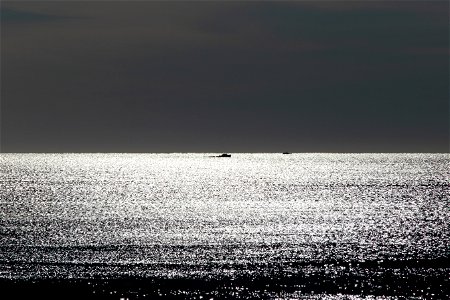 Small Boat on the Horizon, Black and White