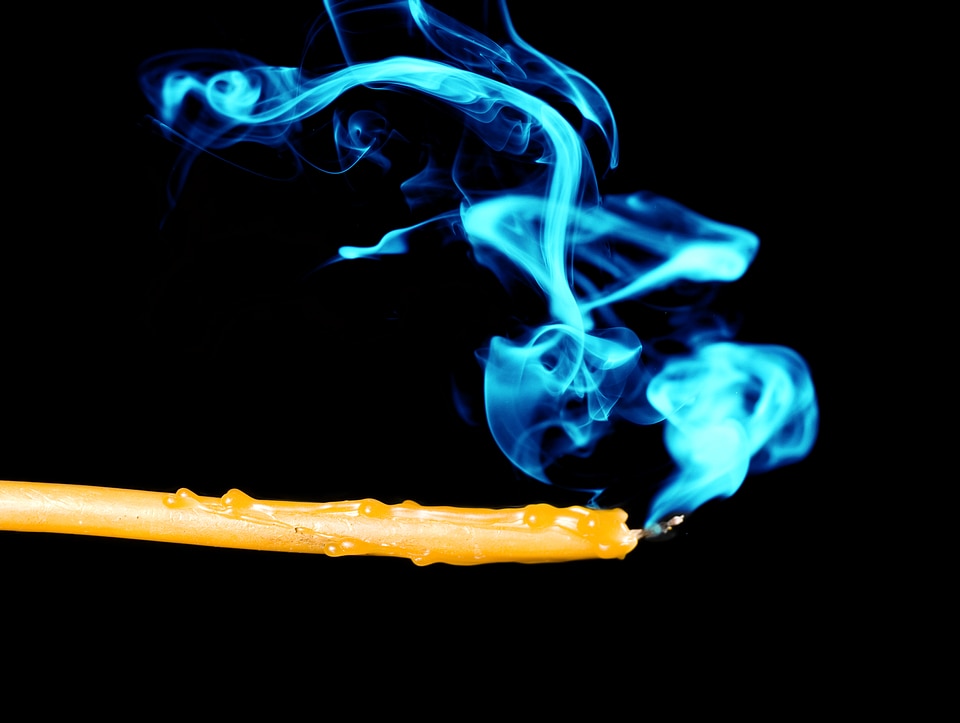 Candle with Blue Smoke