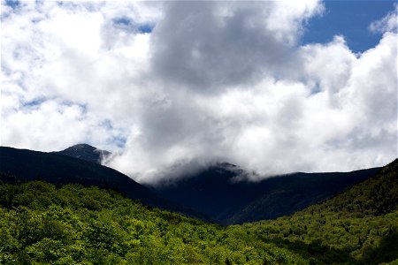 Low Summer Clouds Covering Mountain