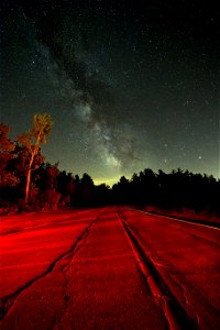 Milky Way Over Red Roadway photo