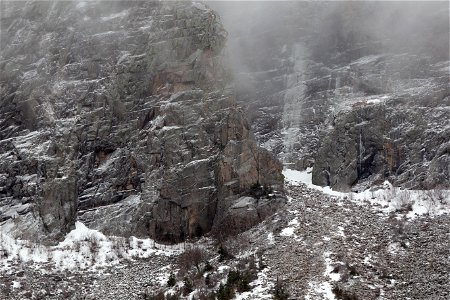 Rocky Ledge Dusted with Snow photo