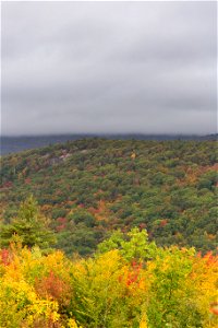 Early Fall Landscape Under Thick Clouds photo