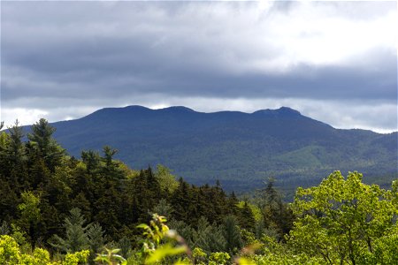 Summertime Mountain Range in Distance photo