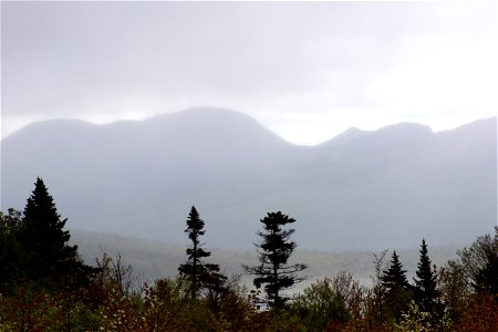 Foggy Mountain Range in Distance photo