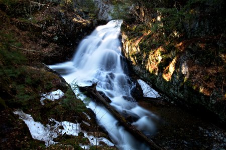 Waterfall Spilling Down Rocks photo