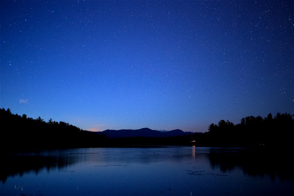 Blue Hour Lake Reflections photo