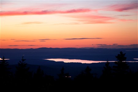 Warm Summer Sunset from Mountaintop photo