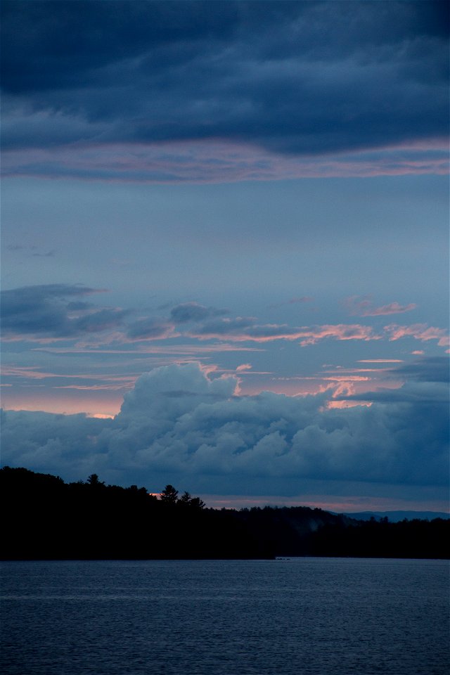 Storm Rolling Through Over Lake