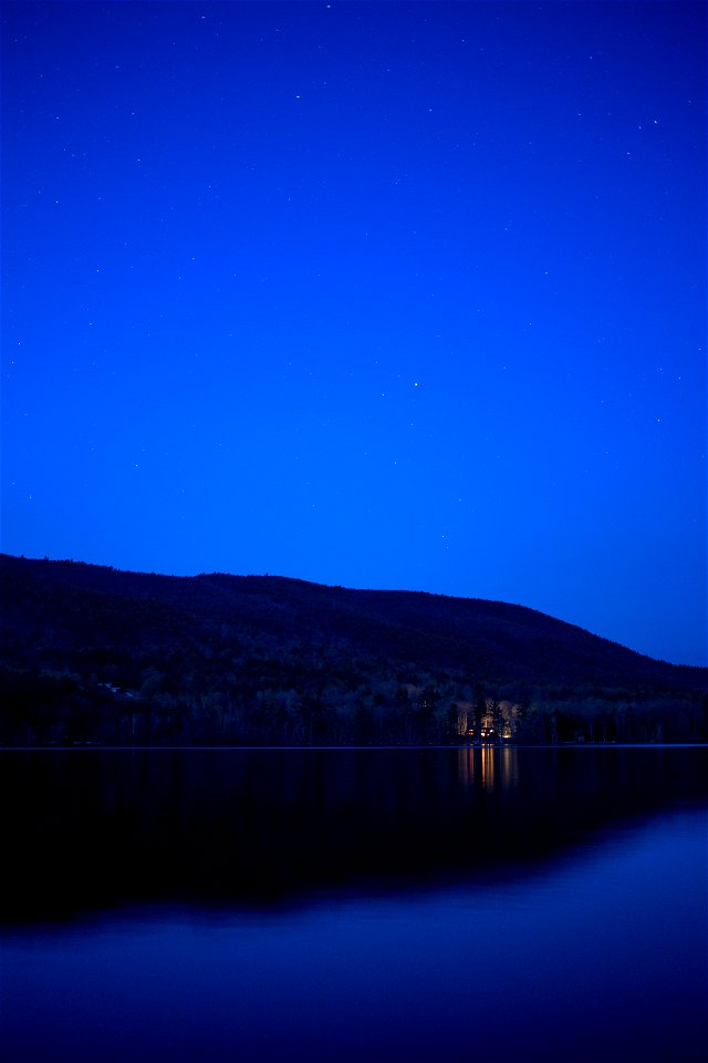Sapphire Blue Night Sky Reflections photo