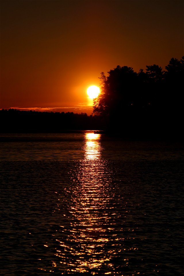 Summer Sunset Slipping Behind a Peninsula