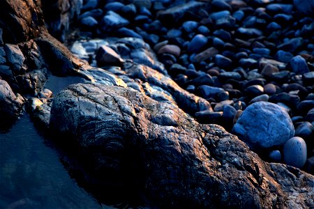Beach Rocks in Early Morning Light photo