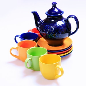 cups and teapot photo