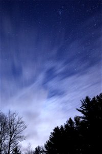 Veil of Clouds Over Night Sky photo