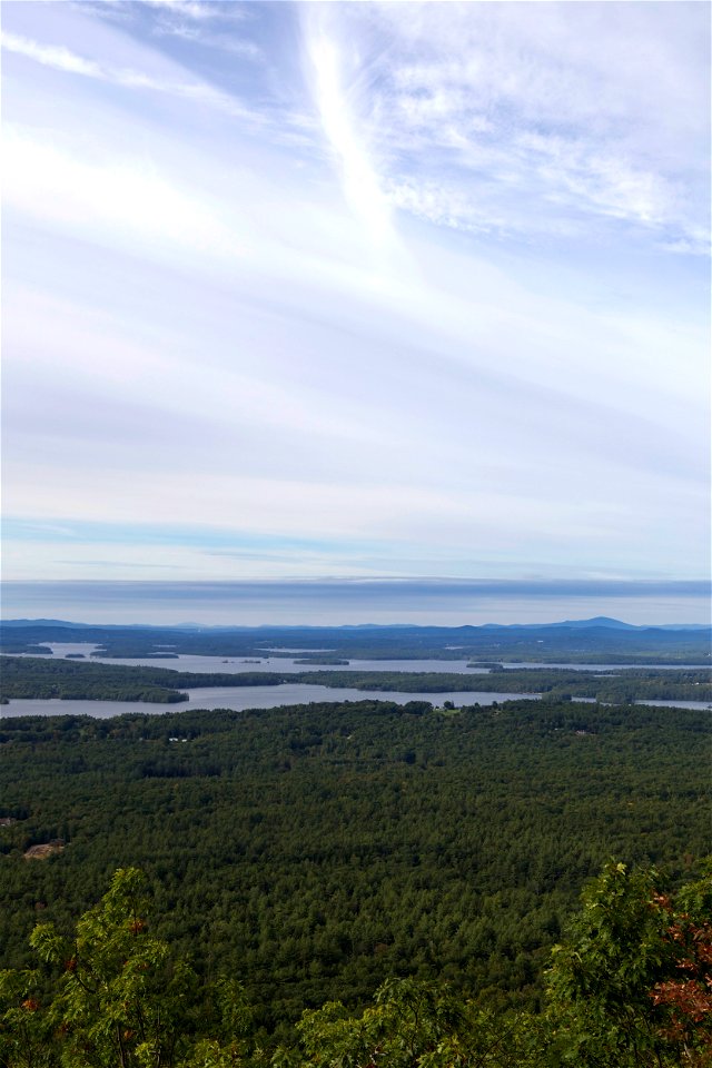 Hazy Clouds Over Lake photo