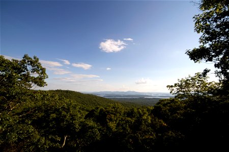 Distant Lakes and Mountains on a Summer Day photo