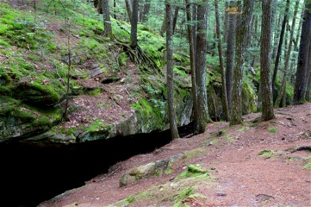 Deep Rock Crevice in the Forest photo