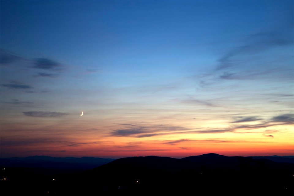 Crescent Moon at Sunset photo