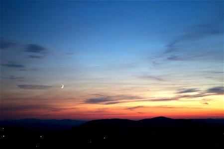 Crescent Moon at Sunset photo