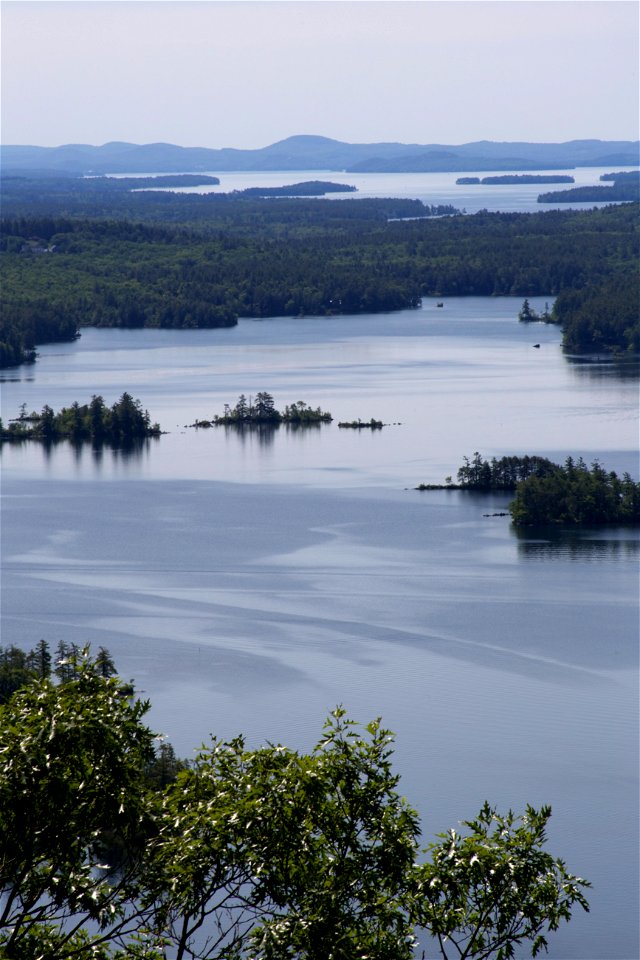 Looking Down at Little Islands on the Lake photo