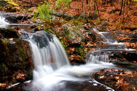 Rushing Autumn Waterfall photo