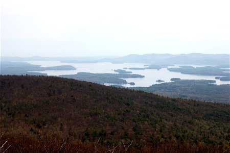 Hazy Lake Views from Mountaintop