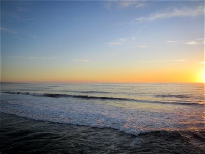 Ocean Waves and Sunset photo